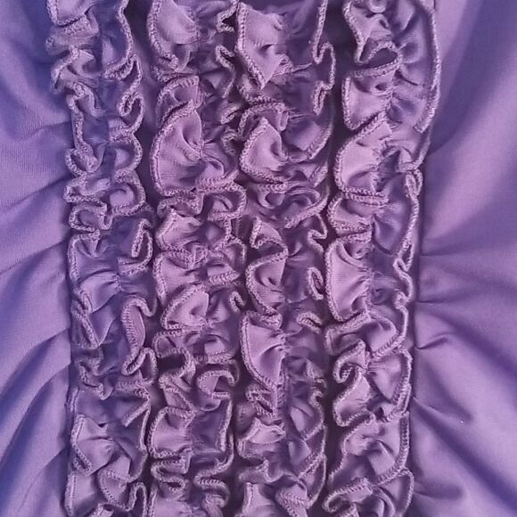 Tempted Blue Ruffle-front shirt - Picture 3 of 4